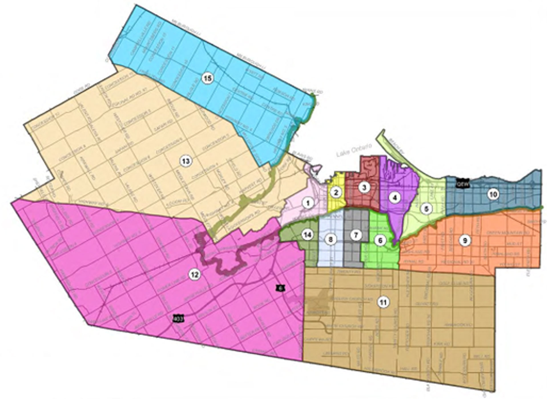 Hamilton Ontario Construction Consortium   Full Ward Map Hamilton 